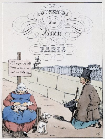 Frontispicio de “Recuerdo de un paseante de París” de Eugène Forest, ed. Delpech, París, c.1830 de Eugene Hippolyte Forest