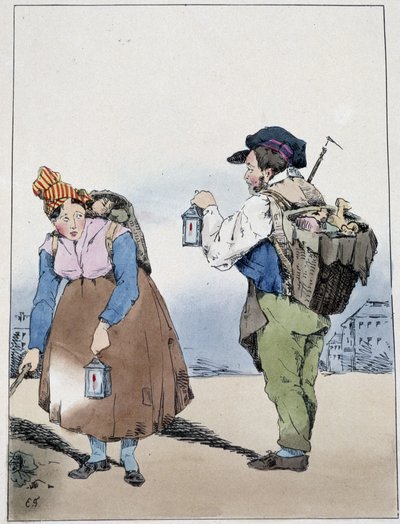 Portador de linterna, rue Mouffetard - en "Souvenirs d