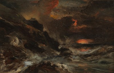 Una tormenta frente a la costa de Normandía, probablemente 1850s de Eugene Isabey