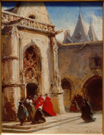 Entrada a la catedral de Eugene Isabey