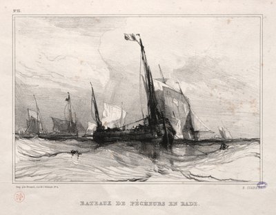 Barcos de Pesca Anclados de Eugene Isabey