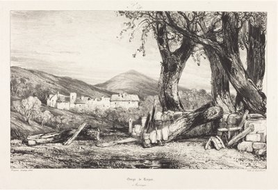 Garganta de Royat, Auvernia de Eugene Isabey