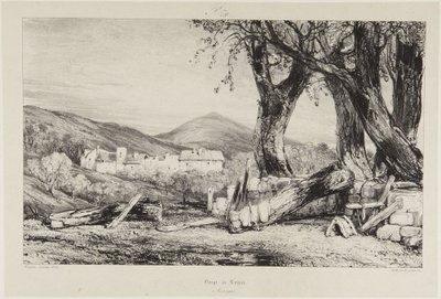 Garganta de Royat, Auvernia de Eugene Isabey