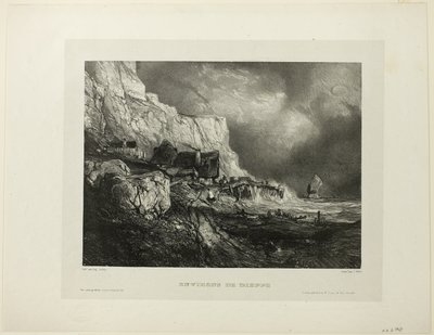 Cerca de Dieppe, placa uno de Seis Marinas de Eugene Isabey