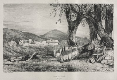 Viajes pintorescos y románticos en la antigua Francia: Auvernia (vol. II), garganta de Royat, lámina 79 de Eugene Isabey