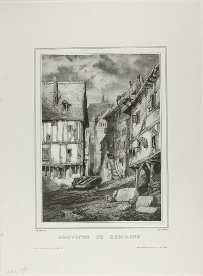 Placa Cuatro, de Souvenir de Bretaña de Eugene Isabey