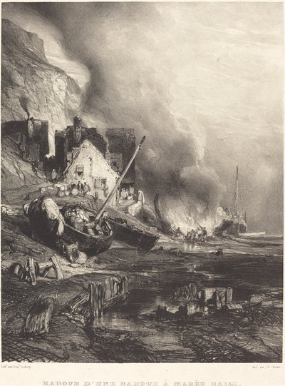 Radoub de una barca en marea baja de Eugene Isabey