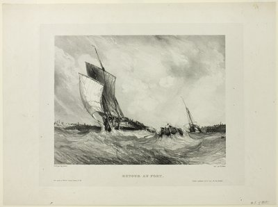 Regreso al puerto, placa dos de Seis marinas de Eugene Isabey