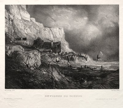 Seis marinas: alrededores de Dieppe de Eugene Isabey