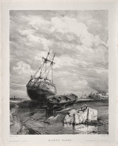 Seis Marinas: Marea Baja de Eugene Isabey