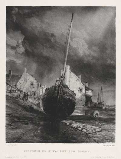 Seis marines: Recuerdo de Saint Valéry sur Somme de Eugene Isabey