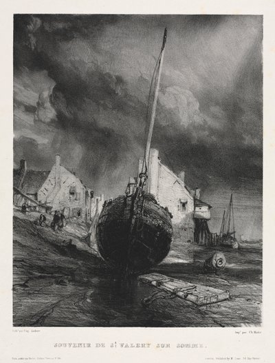 Seis marines: Recuerdo de Saint Valéry sur Somme de Eugene Isabey