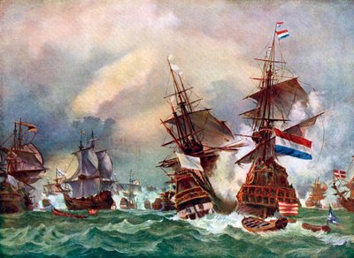La Batalla de Texel, 1673 c1920 de Eugene Isabey