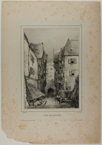 Vista de Ruan, lámina tres de Eugene Isabey