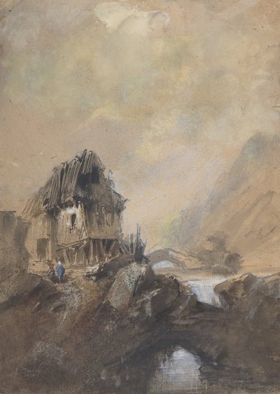 Pueblo en Dieppe, 1843 de Eugene Isabey