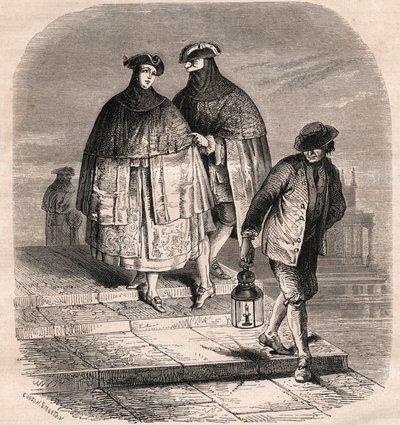 La Puerta de la Linterna en Venecia en el siglo XVIII - Dibujo de Viollat por Gaetano Zompini (1700-1778) - Los Oficios de Venecia de Eugene Joseph (after) Viollat