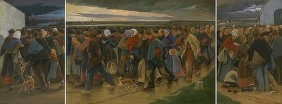 Los emigrantes (Tríptico) de Eugene Laermans
