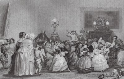 Baile de disfraces juvenil, París (grabado) de Eugene Louis (after) Lami