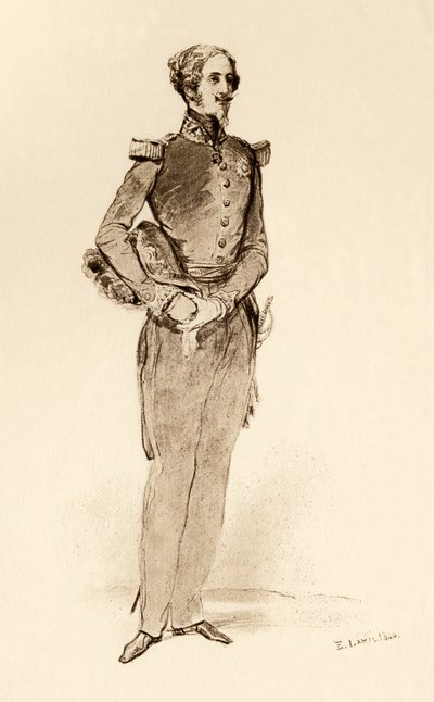 Príncipe Luis de Orleans, Duque de Nemours en 1840, del libro "The Girlhood of Queen Victoria