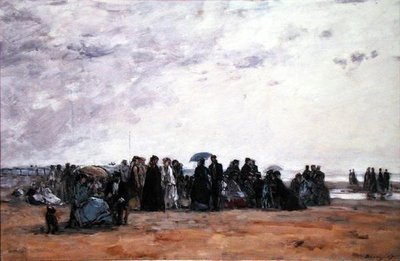 Un lugar de baño junto al mar de Eugene Louis Boudin