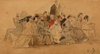 Tarde en la playa, c.1865 de Eugene Louis Boudin