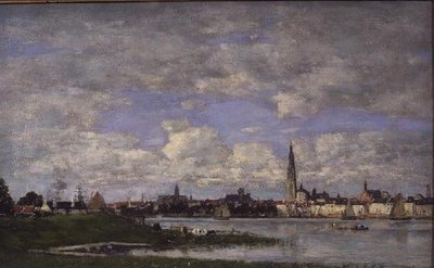 Amberes desde la Punta de Flandes de Eugene Louis Boudin