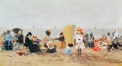 Escena de playa, Trouville, 1881 de Eugene Louis Boudin