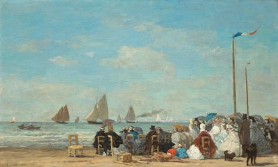 Escena de playa en Trouville de Eugene Louis Boudin