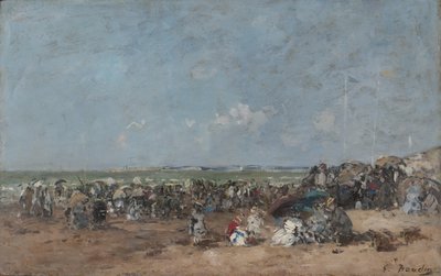 Escena de playa en Trouville, c.1870-74 de Eugene Louis Boudin