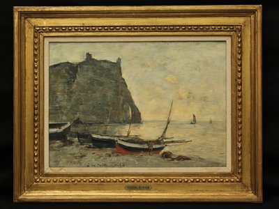 Barcos en Etretat, c.1860 de Eugene Louis Boudin