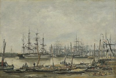 Burdeos, los muelles de Eugene Louis Boudin