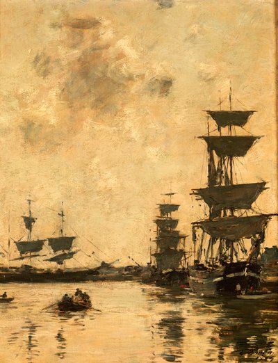 Deauville: Goletas ancladas, 1887 de Eugene Louis Boudin
