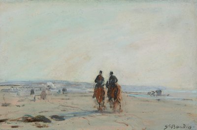 Dos jinetes en la playa, c.1864-68 de Eugene Louis Boudin