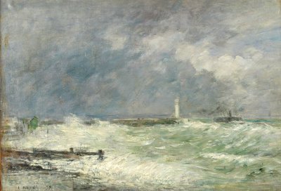Entrada al puerto de Le Havre en clima tormentoso, 1895 de Eugene Louis Boudin