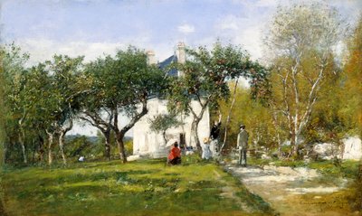 Fervaques, jardín y casa del señor Jacquette, 1877 de Eugene Louis Boudin