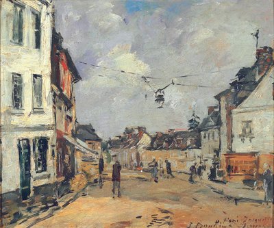Fervaques, la calle principal, c.1877-81 de Eugene Louis Boudin