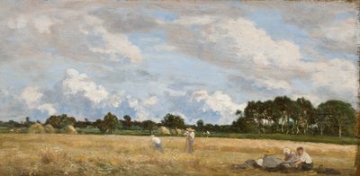 Haciendo Heno (Le Foins), c.1870-90 de Eugene Louis Boudin