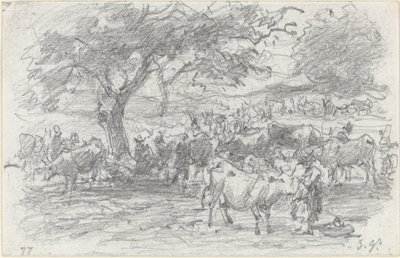 Pastores y ganado, 1877 de Eugene Louis Boudin