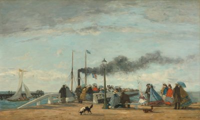 Muelle y embarcadero en Trouville, 1863 de Eugene Louis Boudin