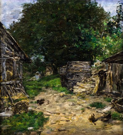Paisaje. Interior de un corral de Eugene Louis Boudin