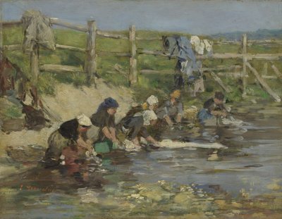 Lavanderas junto a un arroyo, ca. 1886-1890 de Eugene Louis Boudin