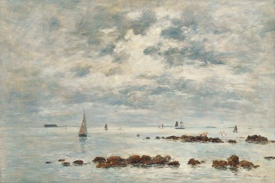 Marea baja, Saint Vaast la Hougue, 1892 de Eugene Louis Boudin