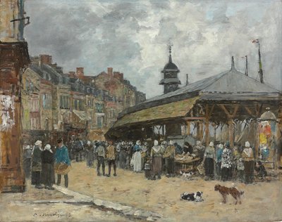 Mercado en Trouville; Marche a Trouville, 1878 de Eugene Louis Boudin