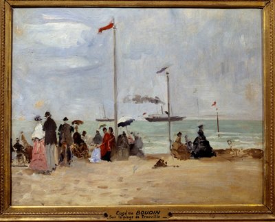 En la playa de Trouville de Eugene Louis Boudin