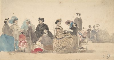 En la playa de Eugene Louis Boudin