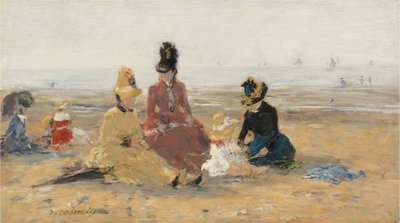 En la playa, Trouville de Eugene Louis Boudin