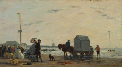 En la playa de Trouville de Eugene Louis Boudin