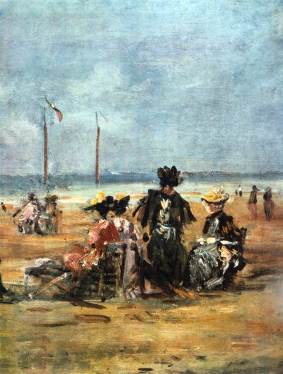En la playa (detalle), 1880 de Eugene Louis Boudin