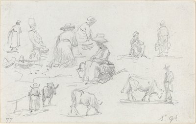 Campesinos y vacas [recto], 1877 de Eugene Louis Boudin
