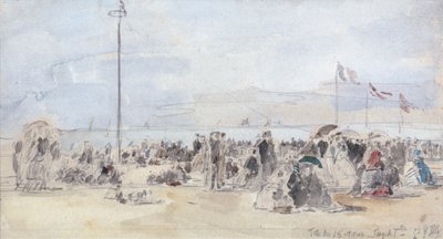 Personas en la Playa, Trouville, 1866 de Eugene Louis Boudin